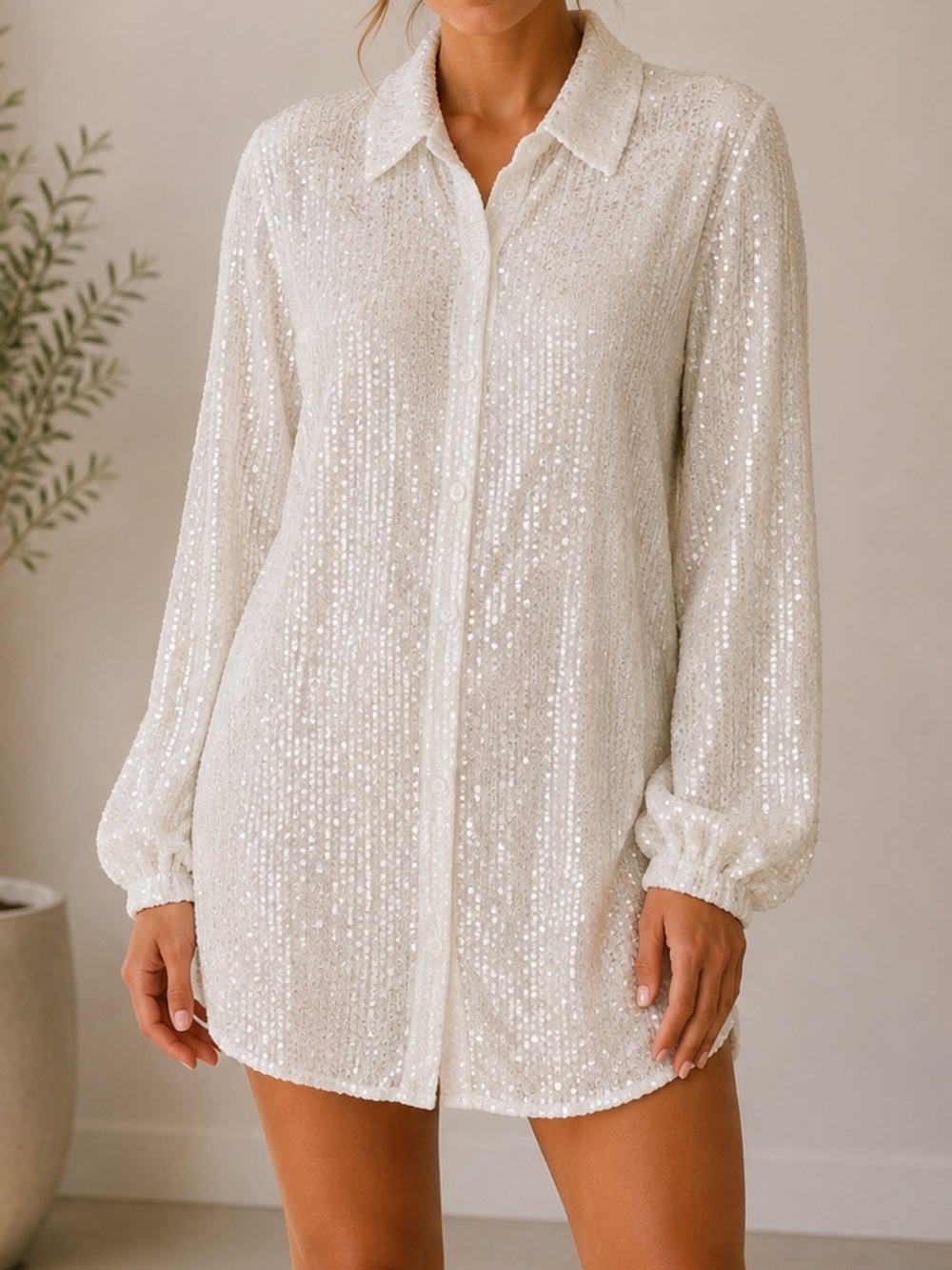 Idem Ditto Sequin White Dress nwt